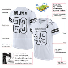 Laden Sie das Bild in den Galerie-Viewer, Custom White White-Black Mesh Authentic Football Jersey