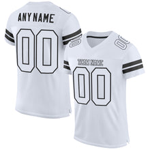 Laden Sie das Bild in den Galerie-Viewer, Custom White White-Black Mesh Authentic Football Jersey
