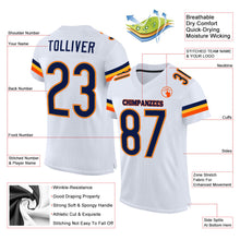 Charger l'image dans la galerie, Custom White Navy-Orange Mesh Authentic Football Jersey