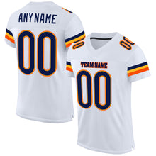 Charger l'image dans la galerie, Custom White Navy-Orange Mesh Authentic Football Jersey