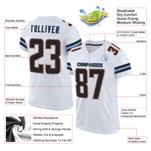 Load image into Gallery viewer, Custom White Black-Powder Blue Mesh Authentic Football Jersey