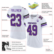 Charger l'image dans la galerie, Custom White Purple-Old Gold Mesh Authentic Football Jersey