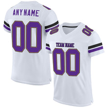 Charger l'image dans la galerie, Custom White Purple-Old Gold Mesh Authentic Football Jersey