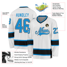 Load image into Gallery viewer, Custom White Blue-Black Hockey Jersey