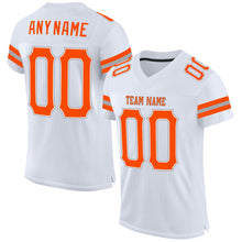 Charger l'image dans la galerie, Custom White Orange-Gray Mesh Authentic Football Jersey