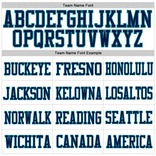 Load image into Gallery viewer, Custom White Navy-Aqua Mesh Authentic Football Jersey