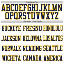 Laden Sie das Bild in den Galerie-Viewer, Custom White Navy-Gold Mesh Authentic Football Jersey