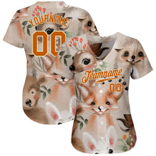 Загрузить изображение в средство просмотра галереи, Custom White Texas Orange-Cream 3D Pattern Design Foxes Authentic Baseball Jersey