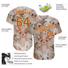 Загрузить изображение в средство просмотра галереи, Custom White Texas Orange-Cream 3D Pattern Design Foxes Authentic Baseball Jersey