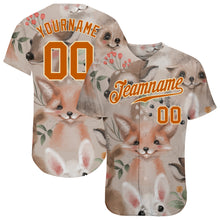 Загрузить изображение в средство просмотра галереи, Custom White Texas Orange-Cream 3D Pattern Design Foxes Authentic Baseball Jersey