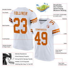 Laden Sie das Bild in den Galerie-Viewer, Custom White Texas Orange Mesh Authentic Football Jersey