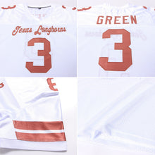Laden Sie das Bild in den Galerie-Viewer, Custom White Texas Orange Mesh Authentic Football Jersey