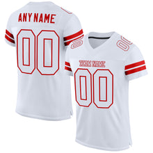 Laden Sie das Bild in den Galerie-Viewer, Custom White White-Red Mesh Authentic Football Jersey
