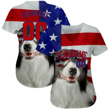 Laden Sie das Bild in den Galerie-Viewer, Custom White Red-Royal 3D American Flag Fashion Authentic Baseball Jersey