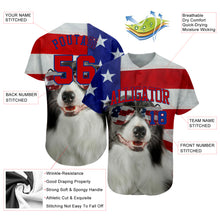 Laden Sie das Bild in den Galerie-Viewer, Custom White Red-Royal 3D American Flag Fashion Authentic Baseball Jersey