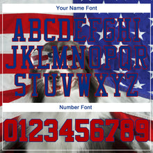 Laden Sie das Bild in den Galerie-Viewer, Custom White Red-Royal 3D American Flag Fashion Authentic Baseball Jersey