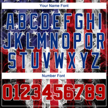 Laden Sie das Bild in den Galerie-Viewer, Custom White Red-Royal 3D American Flag Fashion Authentic Baseball Jersey