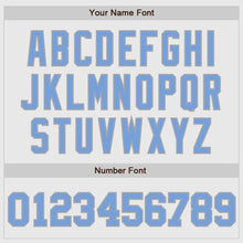 Charger l'image dans la galerie, Custom White Navy Pinstripe Light Blue-Gray Authentic Baseball Jersey