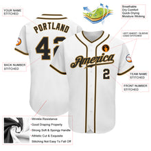 Laden Sie das Bild in den Galerie-Viewer, Custom White Black-Old Gold Authentic Baseball Jersey