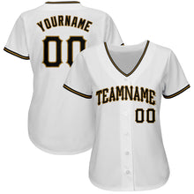 Laden Sie das Bild in den Galerie-Viewer, Custom White Black-Old Gold Authentic Baseball Jersey