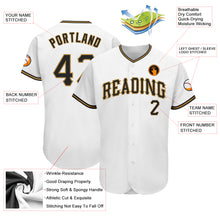 Laden Sie das Bild in den Galerie-Viewer, Custom White Black-Old Gold Authentic Baseball Jersey
