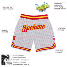 Charger l'image dans la galerie, Custom White Red Pinstripe Red-Gold Authentic Basketball Shorts