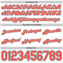 Load image into Gallery viewer, Custom White Orange Pinstripe Orange-Navy Authentic Basketball Shorts