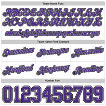 Load image into Gallery viewer, Custom White Purple Pinstripe Purple-Gray Authentic Basketball Shorts