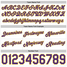 Загрузить изображение в средство просмотра галереи, Custom White Purple Pinstripe Purple-Gold Authentic Basketball Shorts