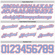 Charger l'image dans la galerie, Custom White Light Blue Pinstripe Light Blue-Red Authentic Basketball Shorts