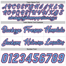 Загрузить изображение в средство просмотра галереи, Custom White Light Blue Pinstripe Light Blue-Pink Authentic Basketball Shorts