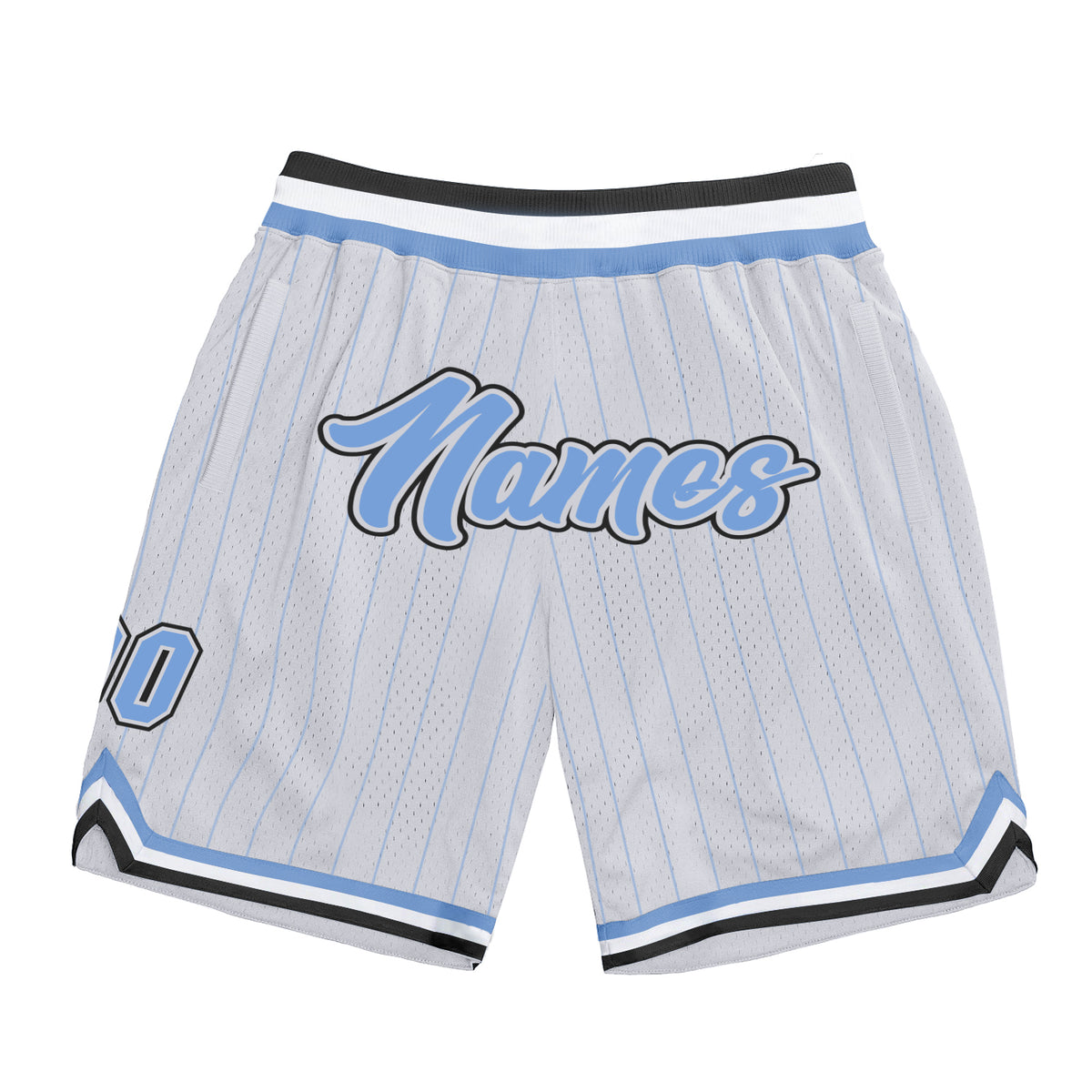 Cheap Custom White Light Blue Pinstripe Light Blue-Black Authentic  Basketball Shorts Free Shipping – CustomJerseysPro