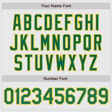 Load image into Gallery viewer, Custom White Kelly Green Pinstripe Kelly Green-Gold Authentic Baseball Jersey