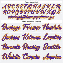 Laden Sie das Bild in den Galerie-Viewer, Custom White Purple-Gold Authentic Baseball Jersey