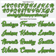 Laden Sie das Bild in den Galerie-Viewer, Custom White Neon Green-Black Authentic Baseball Jersey