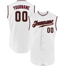 Charger l'image dans la galerie, Custom White Black-Crimson Authentic Sleeveless Baseball Jersey