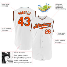 Laden Sie das Bild in den Galerie-Viewer, Custom White Orange-Black Authentic Sleeveless Baseball Jersey