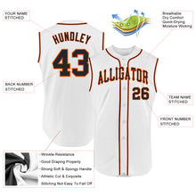 Laden Sie das Bild in den Galerie-Viewer, Custom White Black-Orange Authentic Sleeveless Baseball Jersey
