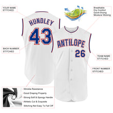 Charger l'image dans la galerie, Custom White Royal-Red Authentic Sleeveless Baseball Jersey