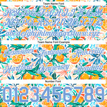 Load image into Gallery viewer, Custom White Light Blue-White 3D Pattern Design Oranges Authentic Basketball Shorts