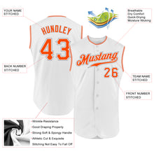 Laden Sie das Bild in den Galerie-Viewer, Custom White Orange-Gray Authentic Sleeveless Baseball Jersey