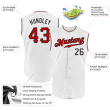 Load image into Gallery viewer, Custom White Red-Black Authentic Sleeveless Baseball Jersey