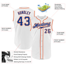Laden Sie das Bild in den Galerie-Viewer, Custom White Royal-Orange Authentic Sleeveless Baseball Jersey