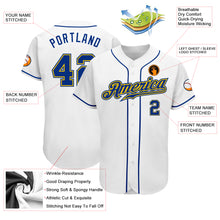 Laden Sie das Bild in den Galerie-Viewer, Custom White Royal-Gold Authentic Baseball Jersey