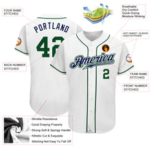 Laden Sie das Bild in den Galerie-Viewer, Custom White Green-Navy Authentic Baseball Jersey