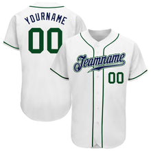 Laden Sie das Bild in den Galerie-Viewer, Custom White Green-Navy Authentic Baseball Jersey