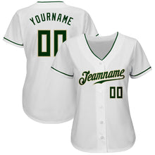 Laden Sie das Bild in den Galerie-Viewer, Custom White Green-Cream Authentic Baseball Jersey