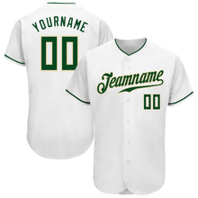 Laden Sie das Bild in den Galerie-Viewer, Custom White Green-Cream Authentic Baseball Jersey