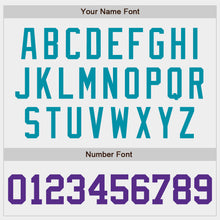 Laden Sie das Bild in den Galerie-Viewer, Custom White Purple-Teal Authentic Baseball Jersey