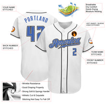 Laden Sie das Bild in den Galerie-Viewer, Custom White Blue-Gray Authentic Baseball Jersey